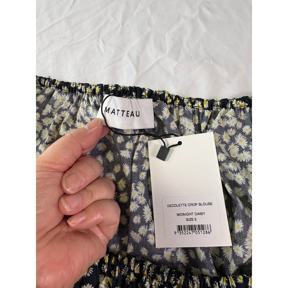 NWT Matteau Decolette Crop Blouse 10 Daisy Organic Balloon Boho Festival Peasant - Picture 5 of 9